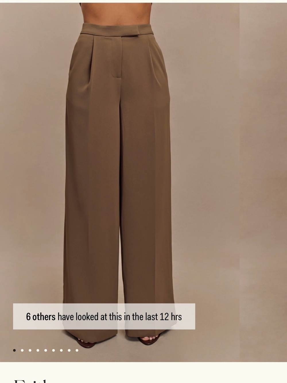 Meshki Taupe Wide-Leg High-Waist Trousers